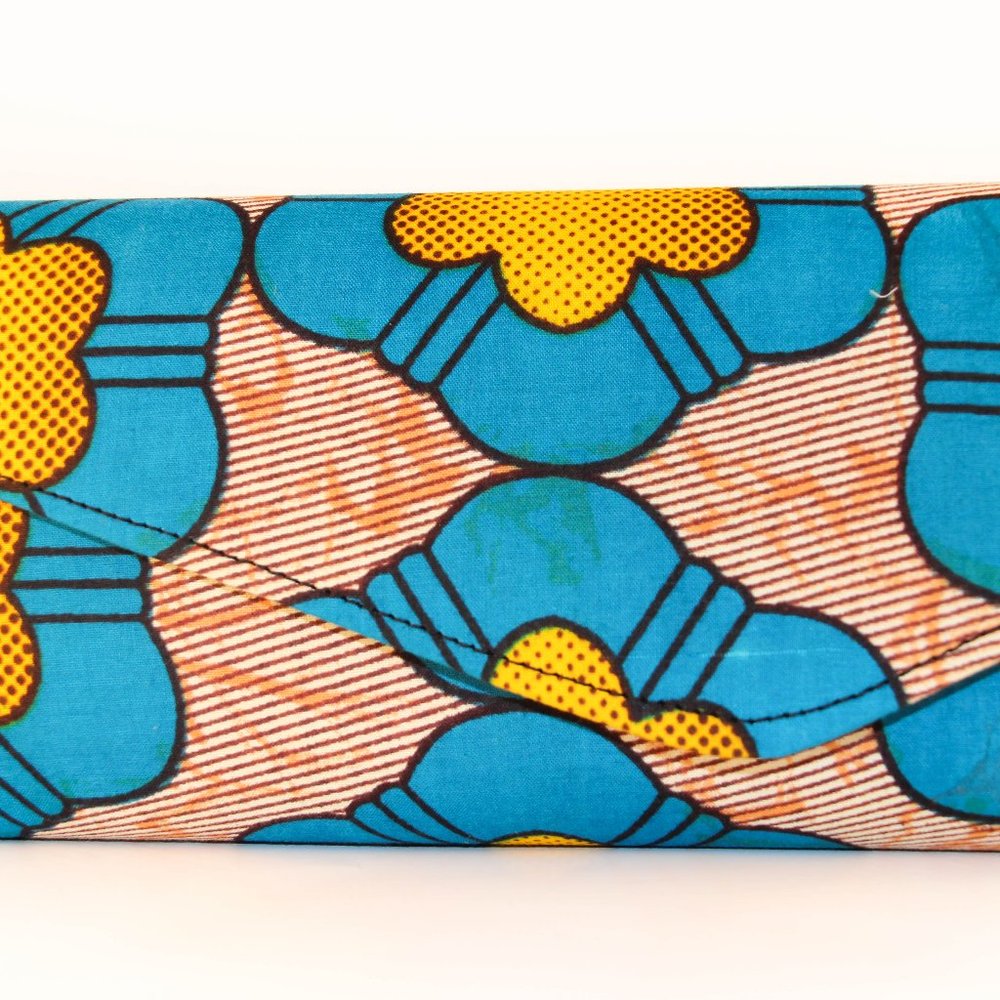 Teal Multi-color Clutch